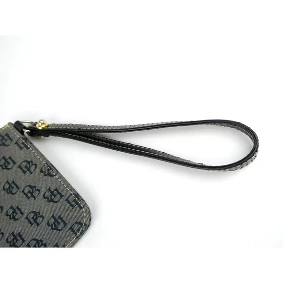 Dooney & Bourke Monogram Navy Black Canvas Wristlet/Clutch - Picture 11 of 16